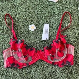 Fleur du Mal Red Tomato Lace Bra